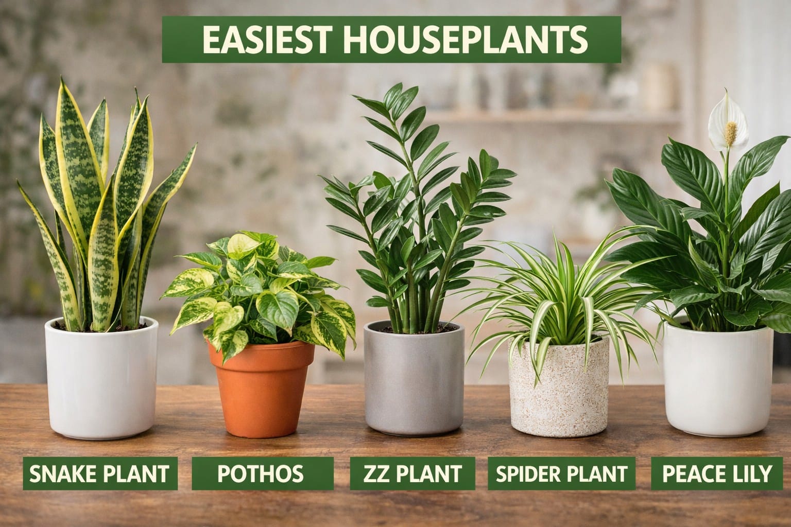 easiest houseplants