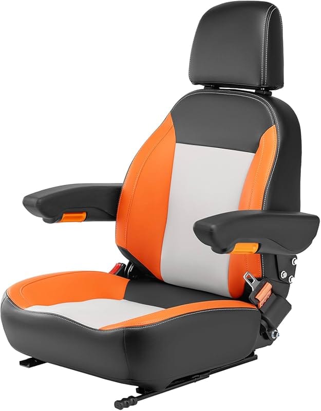 SEATIN Universal Tractor Seat with Adjustable Belt, Armrest & Micro Sw