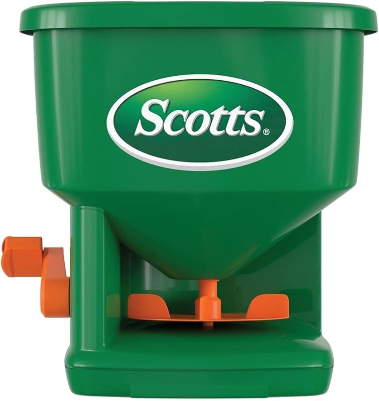 Scotts Hand-Powered Spreader for Grass Seed, Fertilizer & Ice Melt – H