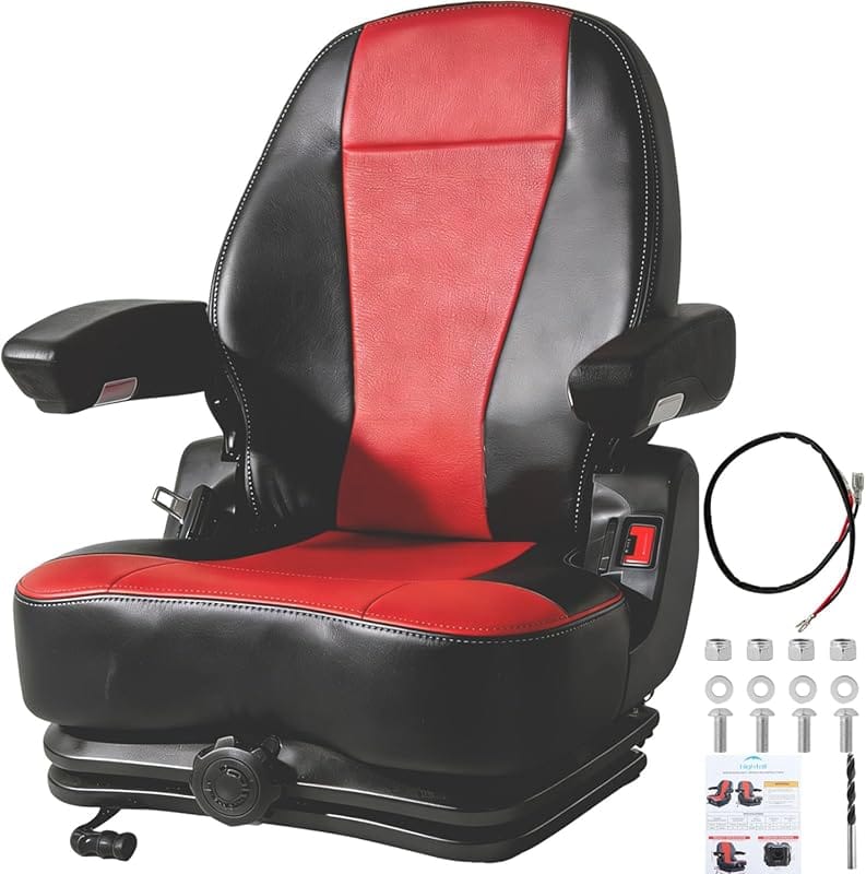 Heavy Duty Suspension Lawn Mower Seat with Spring Dampers & Adjustable