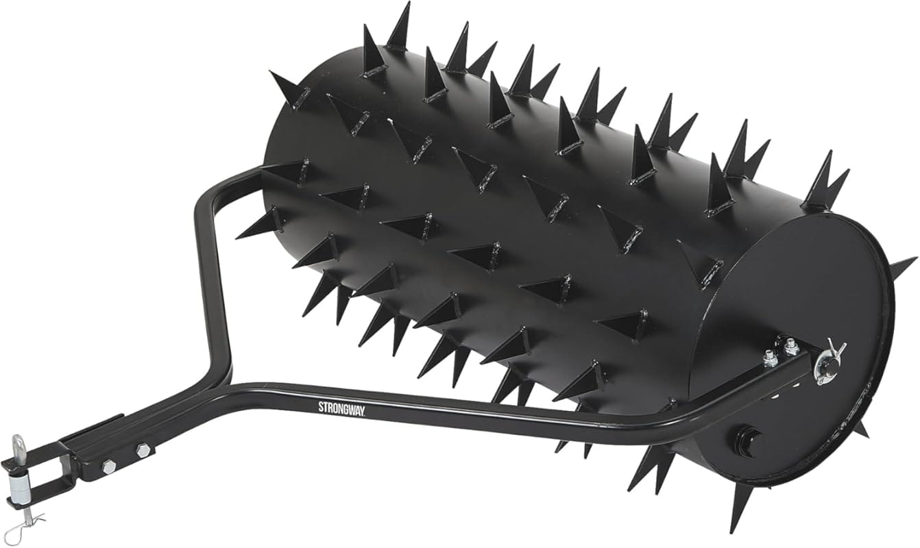 Strongway 36in Drum Spike Aerator with 78 Spikes for Efficient Lawn Ae
