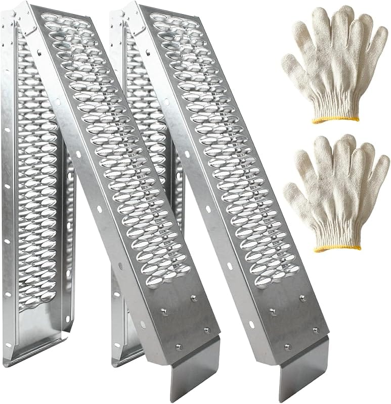 750 Lbs Alloy Steel Folding Motorcycle Ramp with Load Straps for Picku