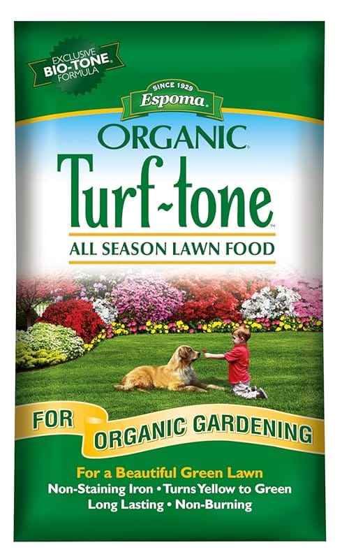 Espoma Turf-Tone Organic Lawn Food with Iron & Bio-Tone Formula – Slow