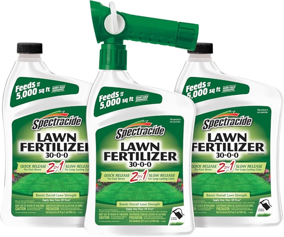 Spectracide 30-0-0 Lawn Fertilizer 3 Count – Boosts Strength, Promotes