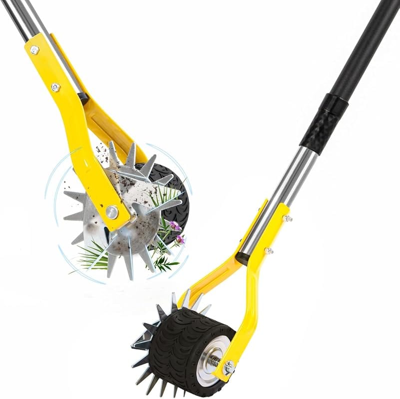 Manual Hand Edger with Extra-Wide Wheel, Adjustable Handle, 75 Inch Ro