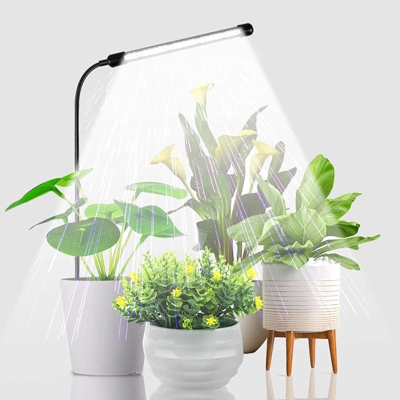 Juhefa 6000K Full Spectrum Gooseneck Grow Light with Auto Timer and 5 