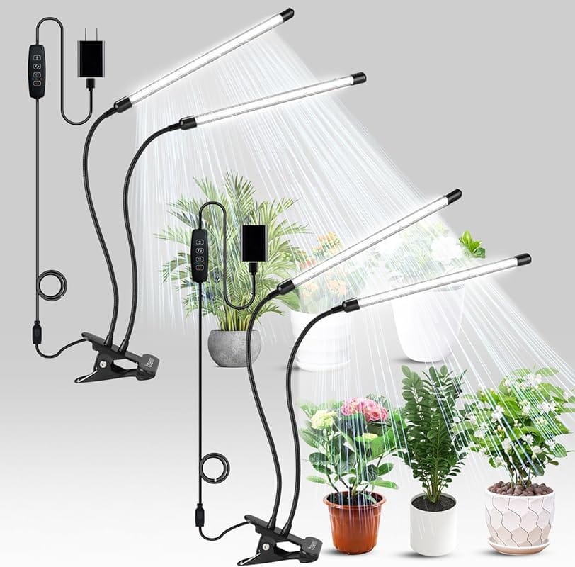 bseah 2-Pack Full Spectrum Indoor Grow Light with 10-Level Dimmable an