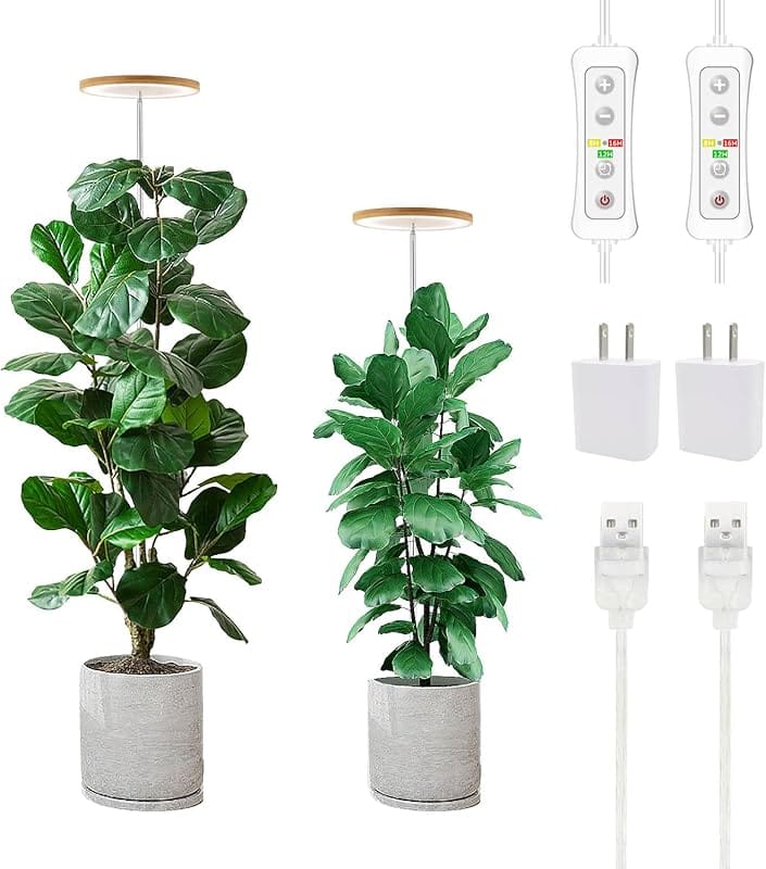 Yadoker LED Full Spectrum Grow Light with Height Adjustable and Auto T