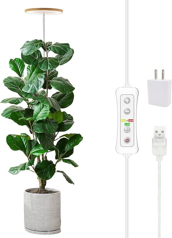 Yadoker Full Spectrum LED Grow Light – Height Adjustable, 5V Safe Volt
