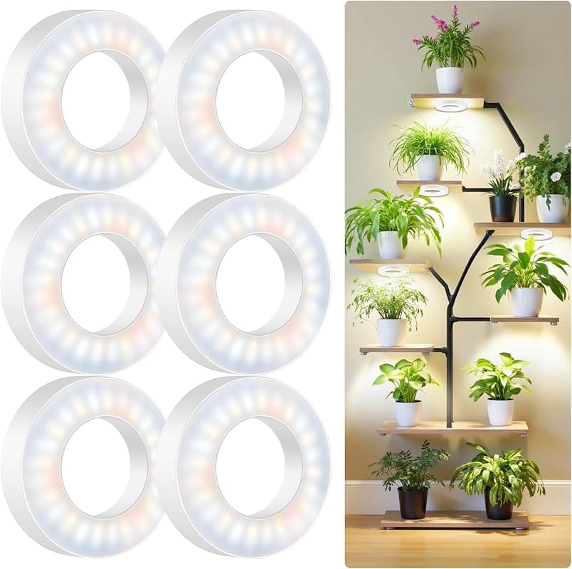 Kullsinss 6-Head 12V3A Full Spectrum LED Grow Light for Small Plants, 