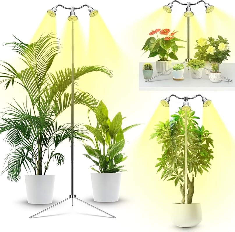 Full Spectrum Adjustable Aluminum Plant Grow Light with Tripod Stand &