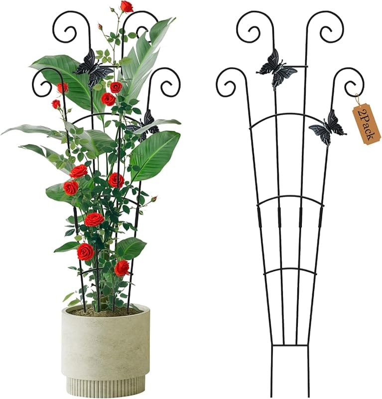 Expandable 30-Inch Metal Plant Trellis for Potted Climbing Plants Indo